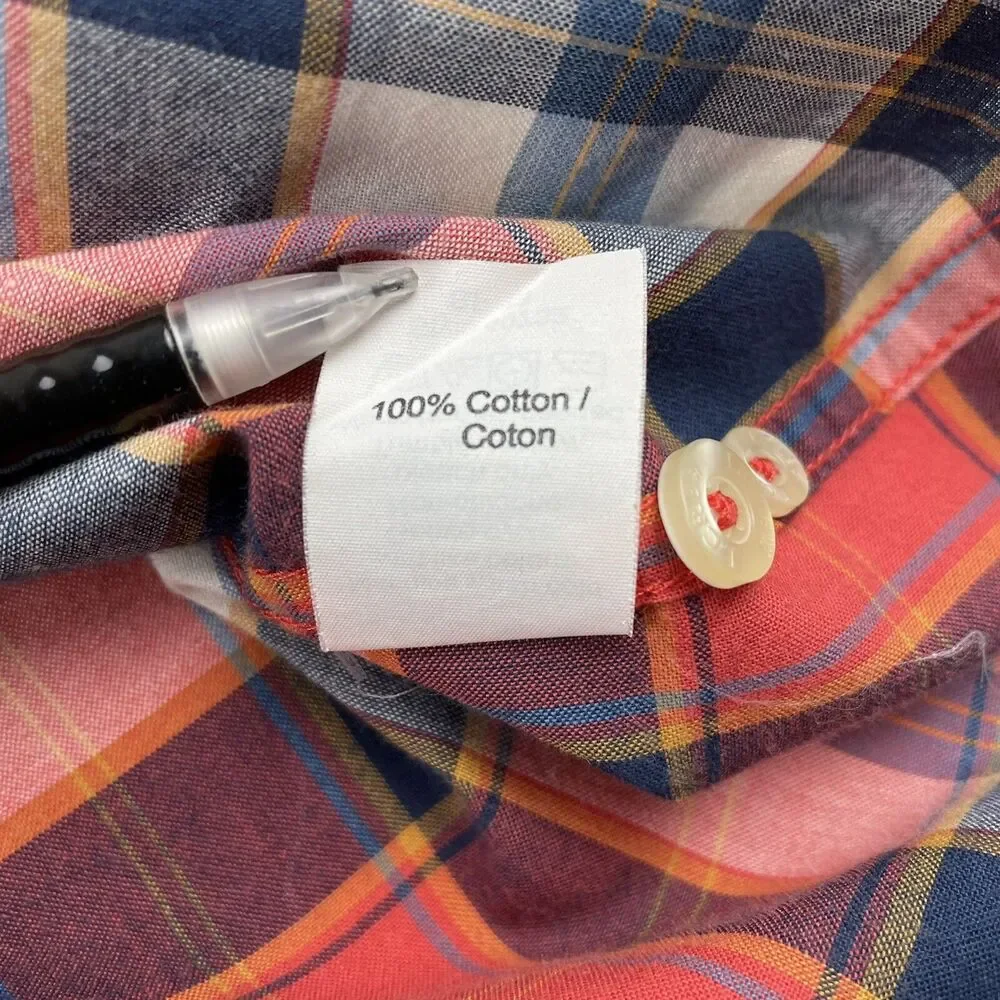 J. Crew Long Sleeve Button-Down Shirt Summer Plaid Tailored by J.Crew Mens Sz L